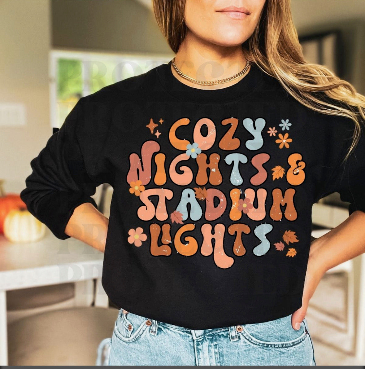 Cozy Nights and Stadium Lights Women's Graphic Tee