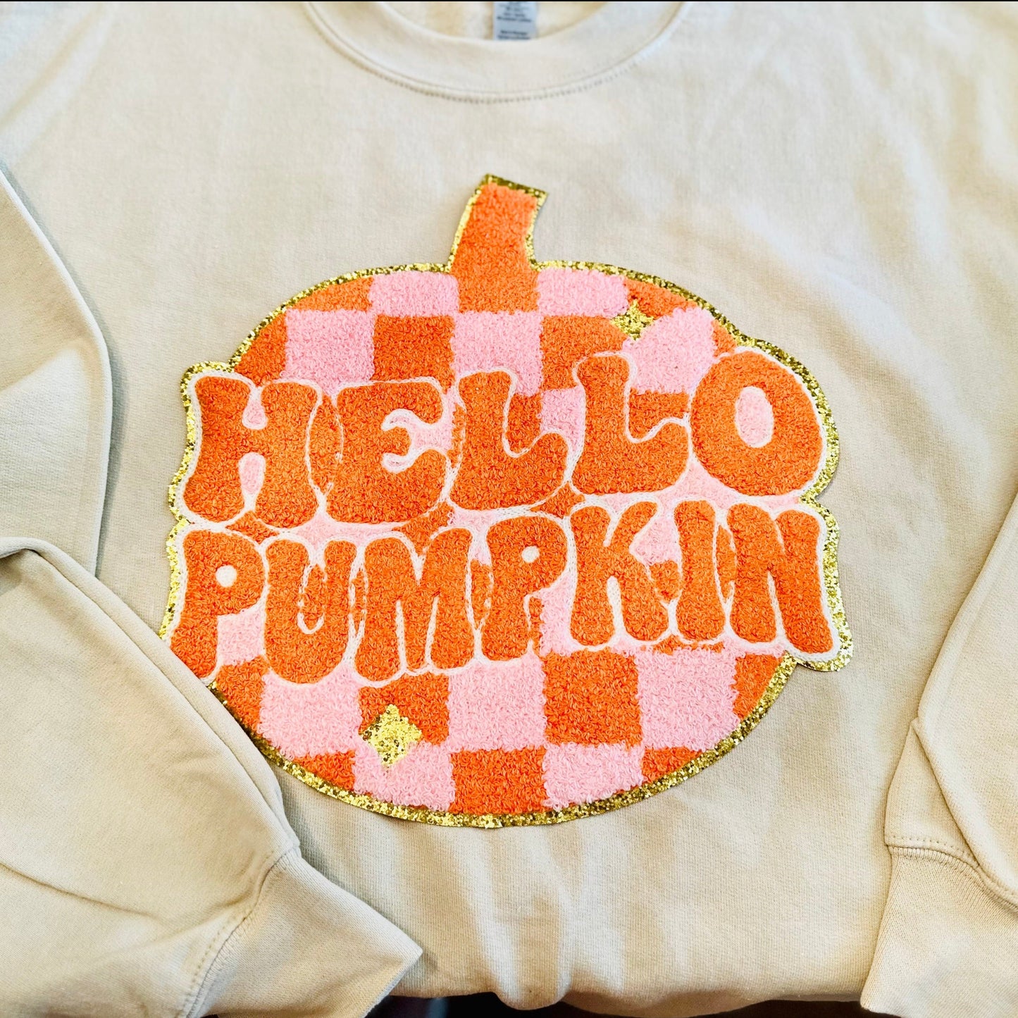 Chenille Hello Pumpkin Sweatshirt