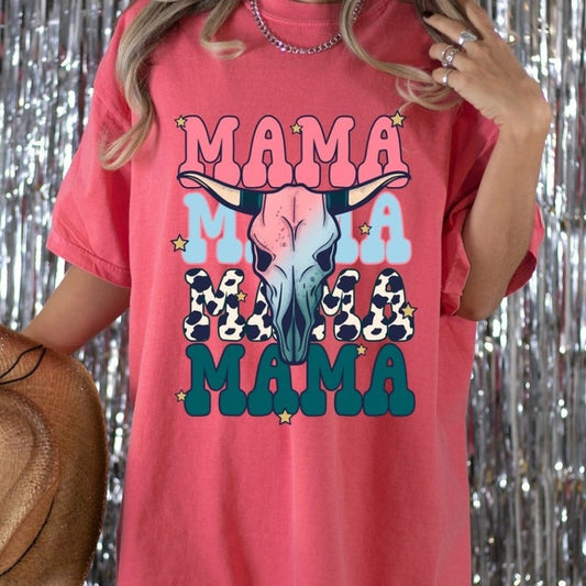 “Mama Cow Skull” matching Graphic Tee