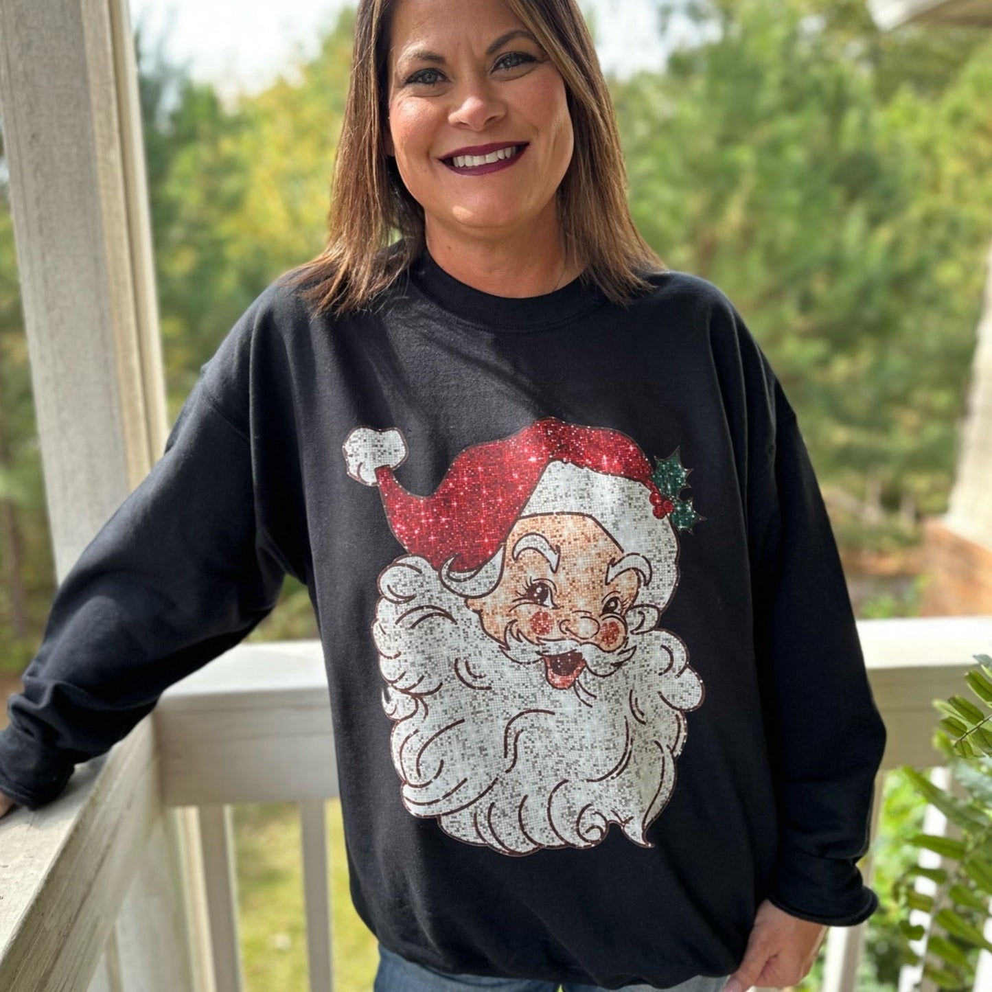 Santa Faux Sequins Sweatshirt