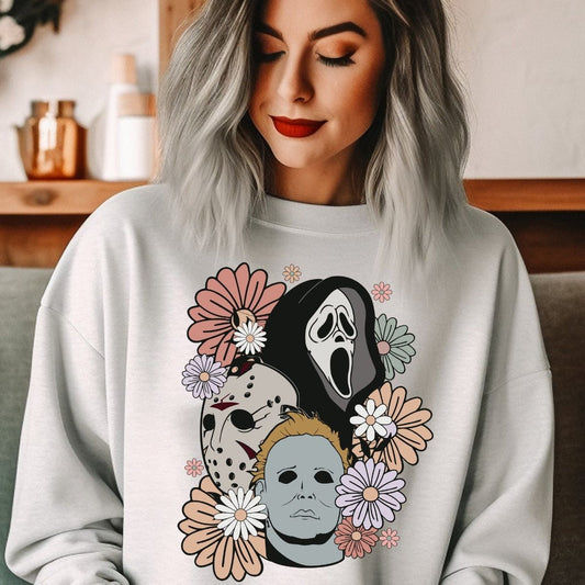 Horror Movie Flowers Women's Sweatshirt