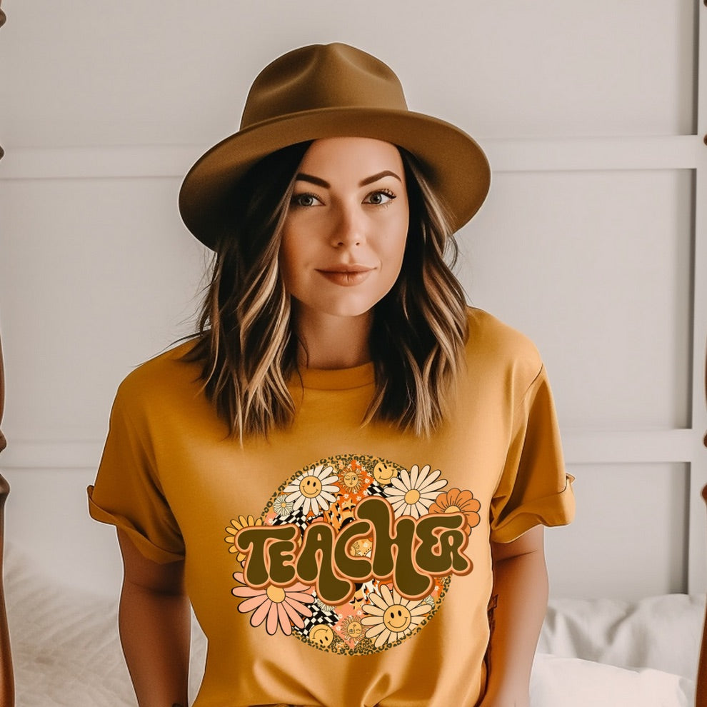 The Retro Teacher Daisy Tee