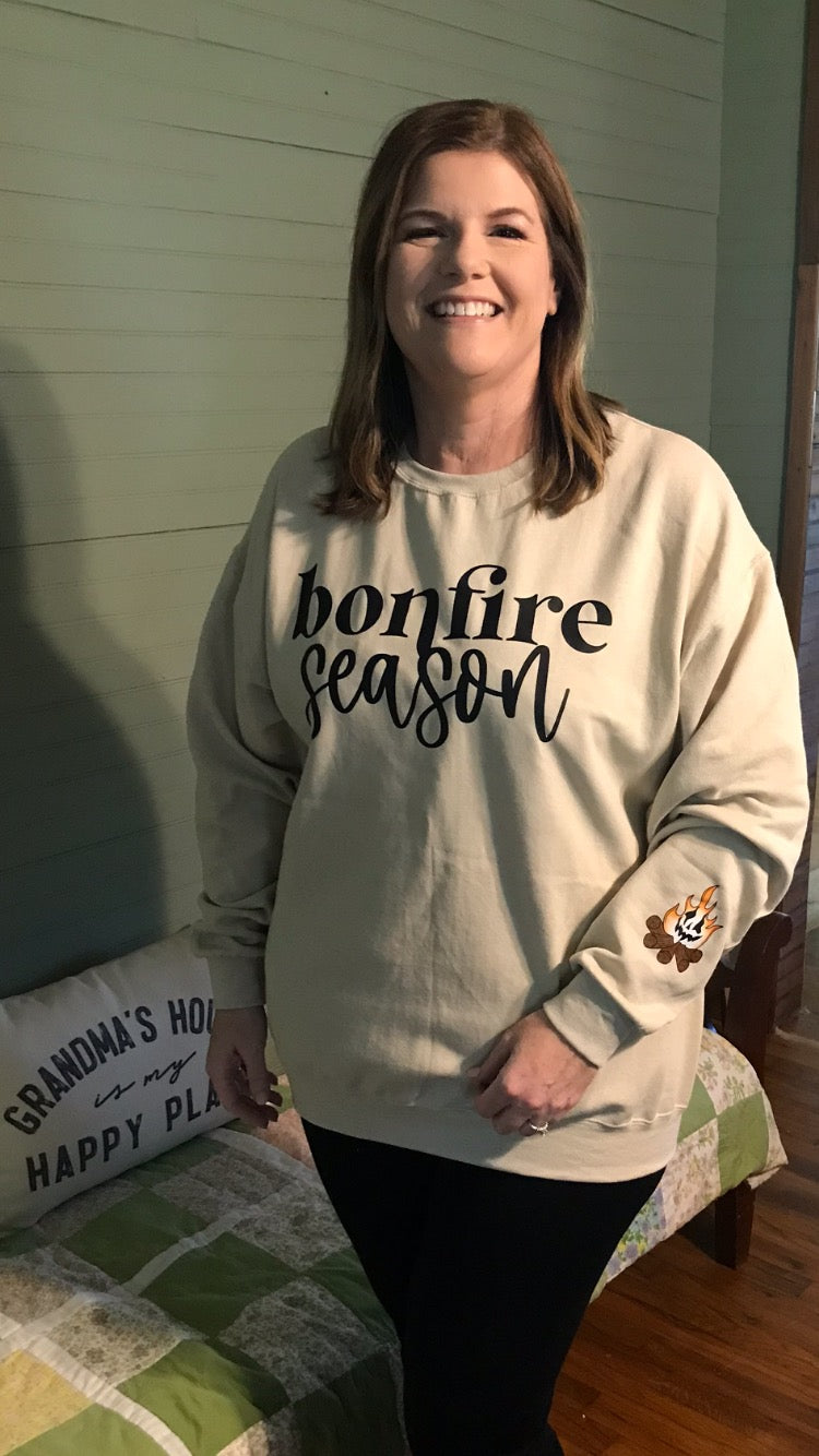 Cozy Chic: Women's Fall Football Sweatshirt for Bonfire Season